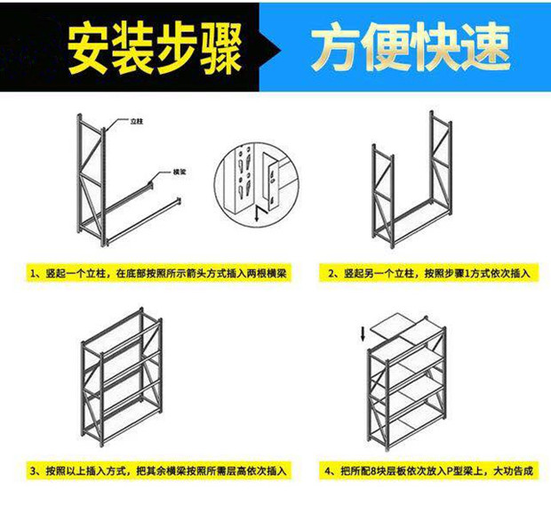 中型貨架怎么安裝？